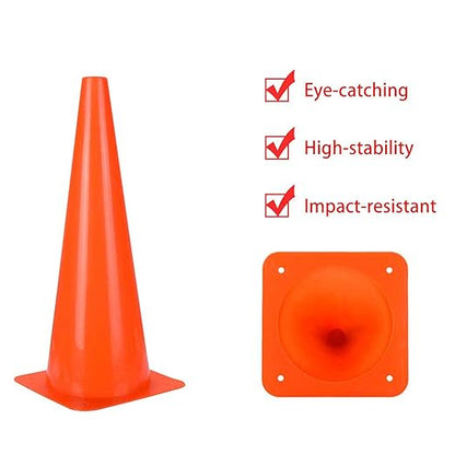 [5 Pack] 18 inch Traffic Cones, Safety Road Parking Cones,Agility Field Marker Cones for Soccer Basketball Football Drills Training, Outdoor Sport Activity & Festive Events