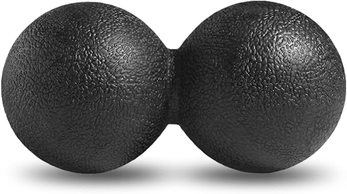 GOGO Peanut Massage Ball for Myofascial Release, Black Double Lacrosse Fascia Balls for Back Feet Trigger Point Therapy, Deep Tissue