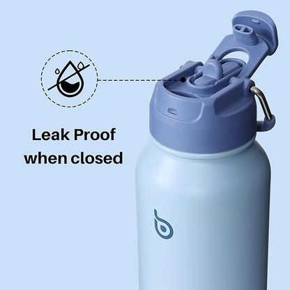 BOTTLE BOTTLE 32oz Insulated Water Bottle Stainless Steel Sport Water Bottle with Straw Dual-use Lid Design for Gym with Pill Box