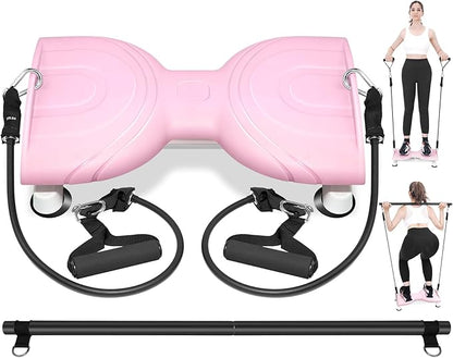 Waist Twist Machine Exercise,Ab Twist Board with Pilates Bar & Resistance Bands,Noiseless Ab Workout Machine For Women&Men Burn Fat,330 Lbs Capacity Fitness Exercise Equipment For Home.