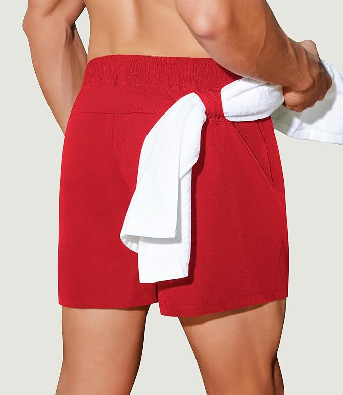 PINSPARK Men's Workout Shorts 5" Lightweight Running Shorts Quick Dry Athletic Gym Shorts with Zip Pocket Towel Loop