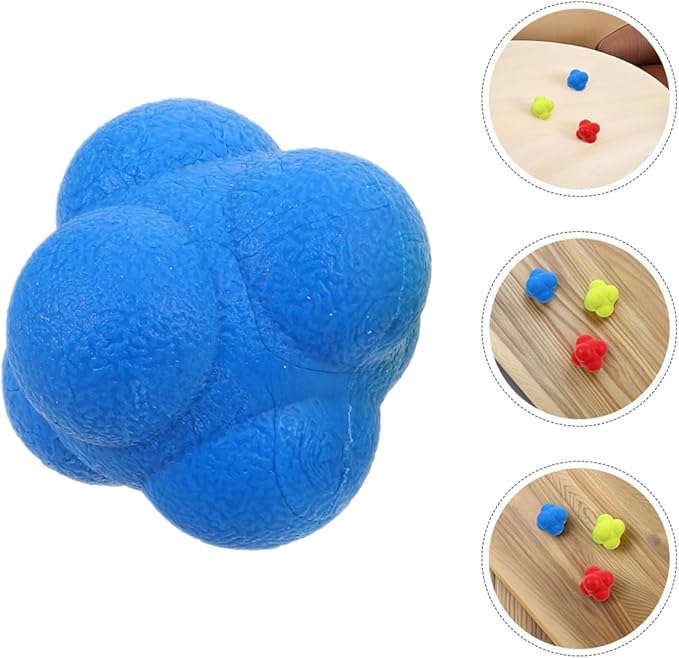 UPKOCH 6pcs Hexagon Reaction Ball Set for Hand Eye Coordination and Agility Reflex Training, 5.5cm Sturdy Bounce Assist Balls in Red, Yellow, and Blue for and Adults Fitness Sports