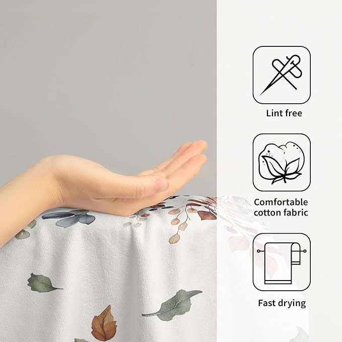 Fall Pumpkins Bathroom Towels Set Autumn Leaves Hand Towels Thanksgiving Maple Leaves Kitchen Towels Watercolor Pumpkin Harvest Dish Towels Absorbent Fingertip Towel for Hotel Beach Gym Spa 28x14 inch