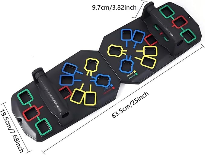 Push Up Board, 7 in 1 Multi-Functional Portable Foldable Push Up Bra,Professional Adjustable Home Workout Equipment Pushup Board for Fitness Accessories Strength Training Exercise Muscle Building (Black)