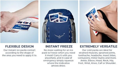 Instant Cold Pack -36 Count Disposable Large 7.5 x 4.5 Inches Ice Packs