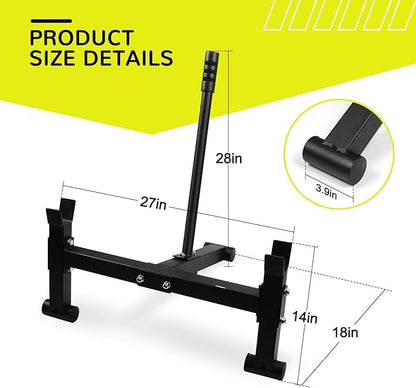 Deadlift Barbell Jack Stand，Anti-Slip Handle Deadlift Stand Home Gym Deadlift Exercises Heavy Duty Barbell Weight Changer Weight Training Equipment, 600lb Capacity(with Slip-Proof Glove)