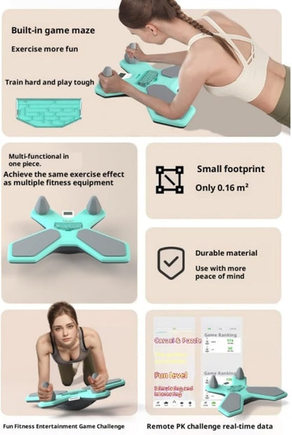 Balance Board with Maze Game Core Trainer with Pleasure 360° Tilt & Twist Plank Board with Multi-Functional Handles Phone Holder Plus Elbow Pad