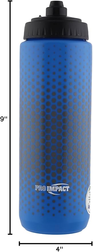 Pro Impact 28 Oz Squeeze Bottles Sports Water Bottle - Multipurpose Reusable Water Bottle for Training, Gym – Wide Mouth Squirt Bottles for Liquids – Soft Squeeze Gym Water Bottle for Fast Flow - Blue