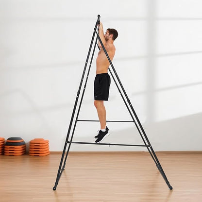 VEVOR Yoga Stand Frame, Max 441-551 lbs Load Swing Stand, Triangular Structure Aerial Rig, Aerial Silk Stands with Yoga Hammock, Standard & Height-Adjustable Version