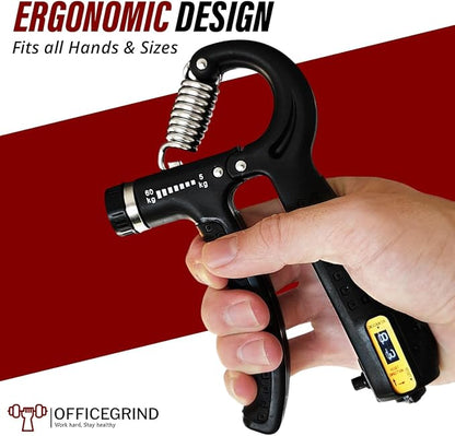 Hand Grip Strengthener Trainer with Adjustable Resistance 10-130lbs (4.5-59kg), Forearm Hand Grip Strength Exerciser for Muscle Building, Injury Recovery, and Therapy Stress Relief