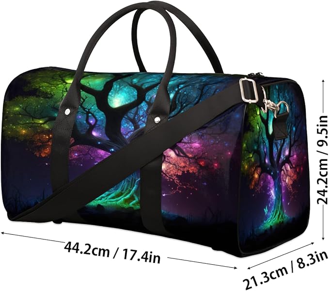Travel Duffel Bag Tree Of Life Universe Sport Tote Gym Bag Waterproof Foldable Carryon Weekend Overnight Training Handbag Sports Duffle Bags for Women Men Boys Girls