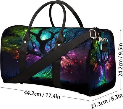 Travel Duffel Bag Tree Of Life Universe Sport Tote Gym Bag Waterproof Foldable Carryon Weekend Overnight Training Handbag Sports Duffle Bags for Women Men Boys Girls
