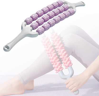 YIJU Muscle Roller Stick Body Massage Stick Portable Multiuse Comfortable Massage Roller Home Gym for Travel Park Garden Fitness, Purple