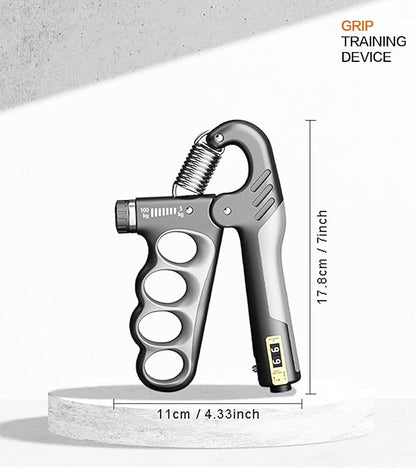 Grip Strength Trainer with Automatic Counter, Hand Gripper Strengthener, 11-220 lbs (5-100 kg) Adjustable Forearm Exerciser, Suitable for Athletes Musicians and Hand Rehabilitation Trainers