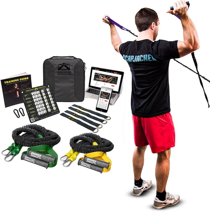 Crossover Symmetry Shoulder System Includes Two Sets of Resistance Bands Attachments Training Guide Exercise Chart Online Workouts for Home Fitness Rehab Rotator Cuff Exercises