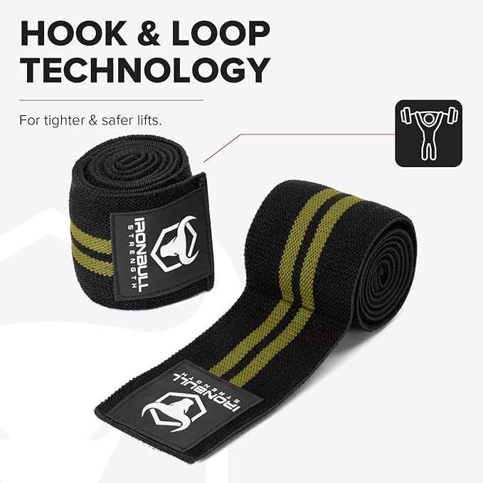 Elbow Wraps for Weightlifting (1 Pair) - 50" Elastic Elbow Braces for Weight Lifting - Elbow Support for Bench Press, Powerlifting, Fitness, & Gym Workout - Gym Elbow Straps Weightlifting - Elbow Compression Strap Brace