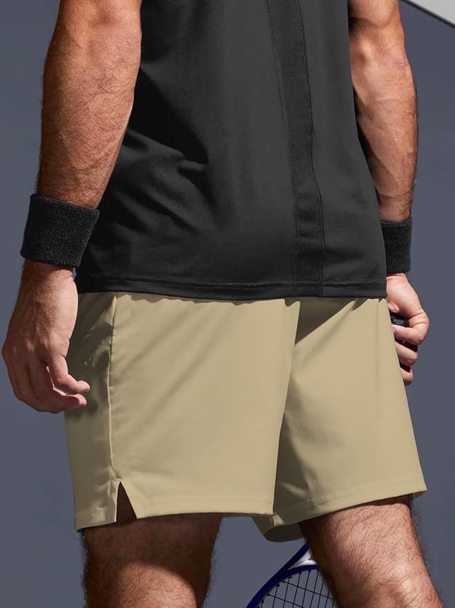 Aolesy Men's 2 in 1 Running Shorts 5" Workout Gym Athletic Shorts for Men Quick Dry Lightweight Training Shorts with Pockets