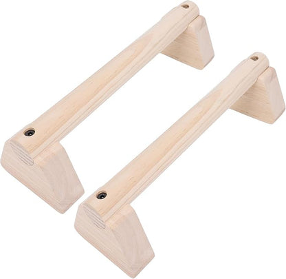 2PCS Wood Push Up Bars with Non Slip Base Pad Exercise Home Workout Equipment Wooden Parallettes Handle Stands Grip for Men Strength Training, Planks Calisthenics