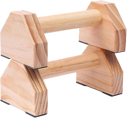 Solid Wood Push-Up Frame and Handstand Bars for Muscle Training, 1 Pair Fitness Equipment Push-Up Bracket Set for Home Calisthenics and Strength Workouts