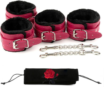 Ankle Straps Wrist Cuffs Leather Padded Fitness Sports Training and Home Gym Workouts - Adjustable Straps for Comfortable Fit and Support