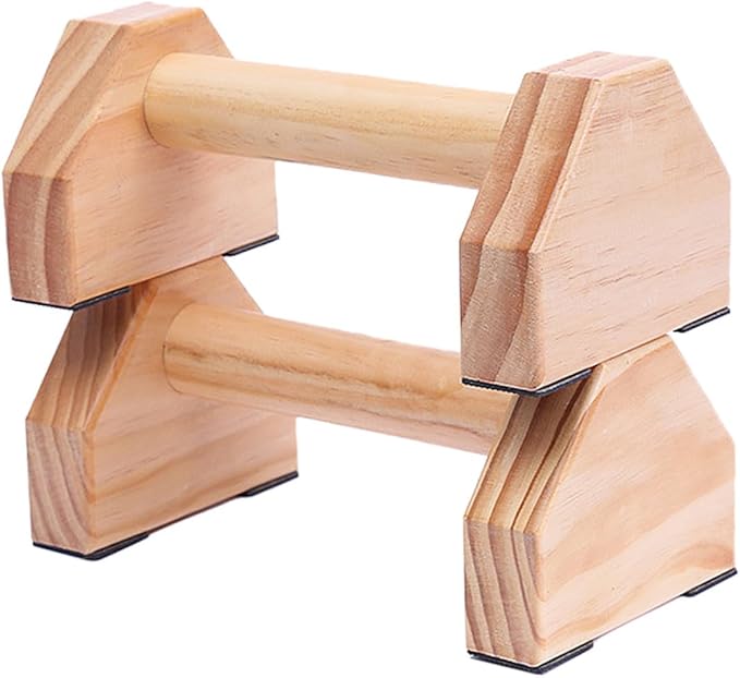Solid Wood Push-Up Bracket and Handstand Bar Set for Muscle Training, Home Fitness Equipment Parallettes for Calisthenics and Strength Workouts