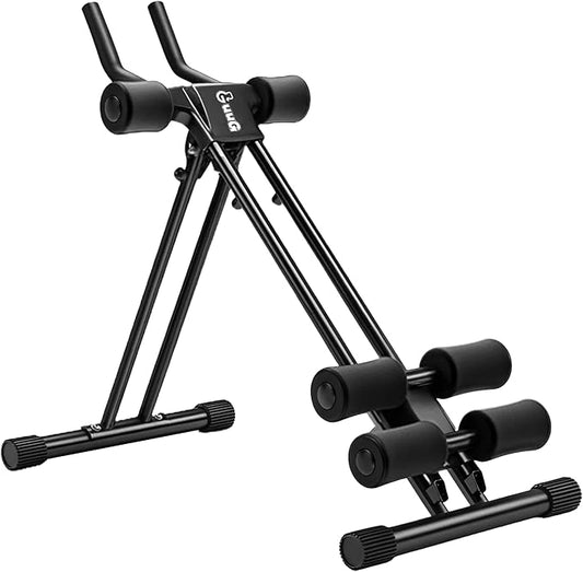 Ab Machine Abdominal Trainer Machine : Adjustable Ab Cruncher Foldable Core Strength Training Equipment Stomach Workout for Home Gym