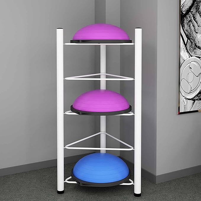 Indoor Balls Display Stand Home Fitness Gym/Workout Room Balance Ball Trainer Storage Rack Stand, Floor Standing Half Yoga Exercise Ball for Garage Organizer, No Ball