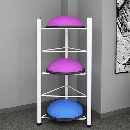 Indoor Balls Display Stand Home Fitness Gym/Workout Room Balance Ball Trainer Storage Rack Stand, Floor Standing Half Yoga Exercise Ball for Garage Organizer, No Ball