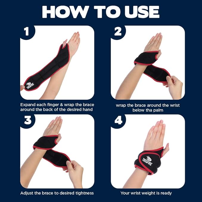Comfecto Wrist Weights with Thumb Loops Lock, 1lb*2 2lbs*2 for Running, Strength Training, Walking, Exercises, Gym, Cardio, Men, Women