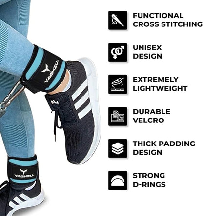 Ankle Straps for Cable Machines Women, Glute Kickback Cable Machine Attachments, Gym Ankle Cuffs, Wrist Cuffs for Workout, Leg Training Accessory, Fitness Gear for Home or Gym