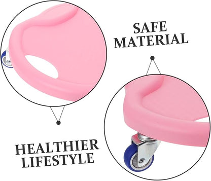 Abdominal Sliding Disc with Roller for Core Strength Training Fitness Workout Sliders Disc with Knee Pad Quiet Pink Design for Full Body Exercise and Calisthenics at Home Gym