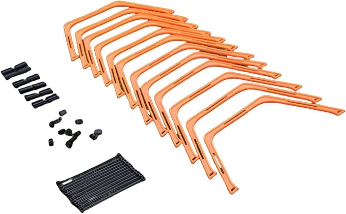 Agility Rings Foldable Balance Multifunction Speed Ladder Football Footwork Training, Orange