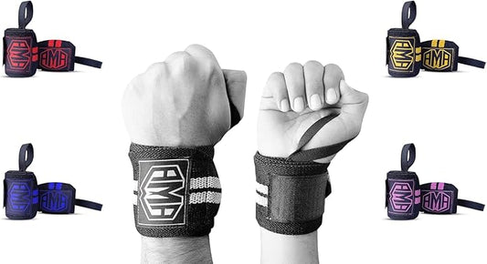 Wrist Wraps for Weightlifting – 18" Professional Grade Cotton Straps with Thumb Loop – Heavy Duty Wrist Support for Powerlifting, Bodybuilding, CrossFit, Strength Training, Gymnastics & Calisthenics