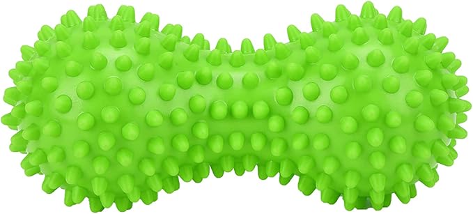 PVC Peanut Massage Ball, Peanut Massage Roller, Spiky Massage Ball, Yoga Spike Ball for Muscle Hand Planta Pedis Relaxation (Green)