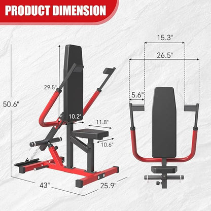 SPART Seated Dip Machine, Plate Loaded Tricep/Bicep Dip Press Machine with Cable Bar & Band Peg for Biceps Chest Training, Upper Body Push Workout, Hold up to 440LBS