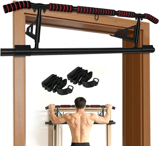 Fitness Pull Up Bar for Doorway, No Screwing or Slipping, Multi Padded Grips, Strength Training, 250 Lbs Capacity