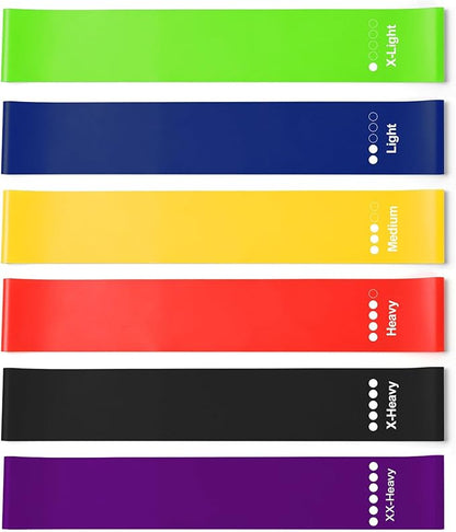 Resistance Bands Set, 6-Level Professional Elastic Exercise Bands for Full Body Workout, Portable Home & Travel Fitness Equipment for Men and Women