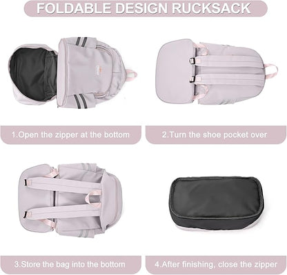 coofay Gym Backpack For Women Waterproof Backpack With Shoe Compartment Lightweight Travel Backpack Sports Backpacks Small Gym Bag