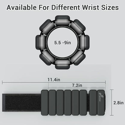 Sportneer Wrist & Ankle Weights for Women Men - 1 Pair (1 lb/2 lb Each) | Adjustable Weighted Bracelet Silicone Bangles for Yoga, Dance, Pilates, Cardio, Aerobics, Gym, Pool Exercises and Jogging