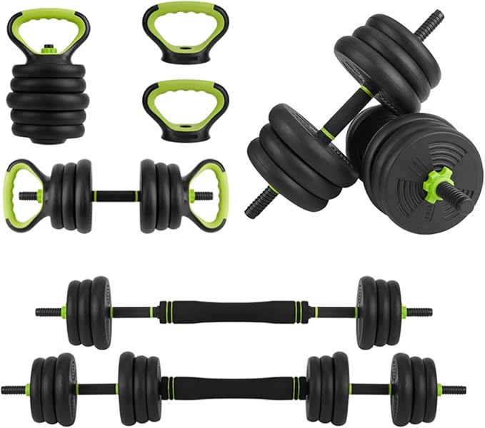 Adjustable Dumbbells, 44/66/88Lbs Free Weight Set with Connector, 4 in1 Dumbbell Set Used As Barbell, Kettlebells, Push Up Stand, Weight Plate, Fitness Exercises for Home Gym Suitable Men/Women Strength Training