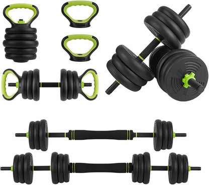 Adjustable Dumbbells, 44/66/88Lbs Free Weight Set with Connector, 4 in1 Dumbbell Set Used As Barbell, Kettlebells, Push Up Stand, Weight Plate, Fitness Exercises for Home Gym Suitable Men/Women Strength Training
