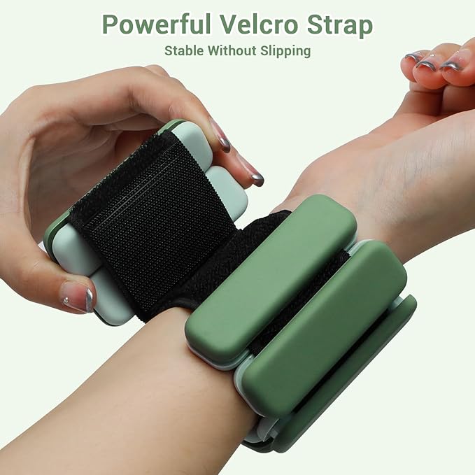 Sportneer Wrist & Ankle Weights for Women Men - 1 Pair (1 lb/2 lb Each) | Adjustable Weighted Bracelet Silicone Bangles for Yoga, Dance, Pilates, Cardio, Aerobics, Gym, Pool Exercises and Jogging