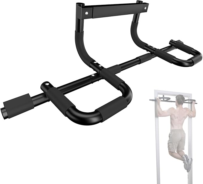 NOWAKE New Version Multi-Grip Pull up bar For Doorway,330lbs Heavy Duty 47.3 Inch Extra Width Portable Functional Ergonomic Design Door Frame Pull Up Bar With USA Patent For Home Gym Exercise