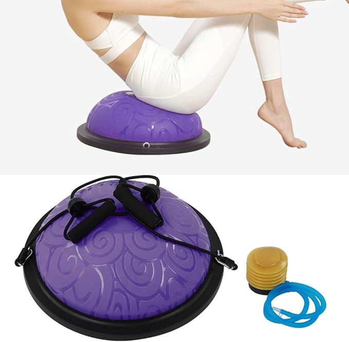 Balancing Half Ball Trainer with Antislip Base, for Yoga Pilates Fitness Exercise