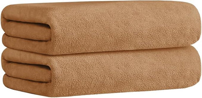 JML Large Microfiber Bath Towels, 6 Pack 30" x 60", Oversized, Soft, Super Absortbent, Fast Drying Bathroom Towel Set for Sauna, Hair Wrap, Salon,Sport, Fitness, Yoga, Beige