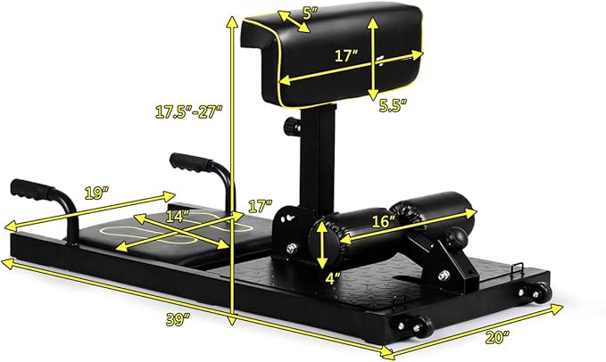 GYMAX 8-in-1 Workout Machine with Adjustable Height & Protective Foam, Multiple Position Training for Sissy Squat, Push-up, Sit-up, Rope Exercise, Home Gym