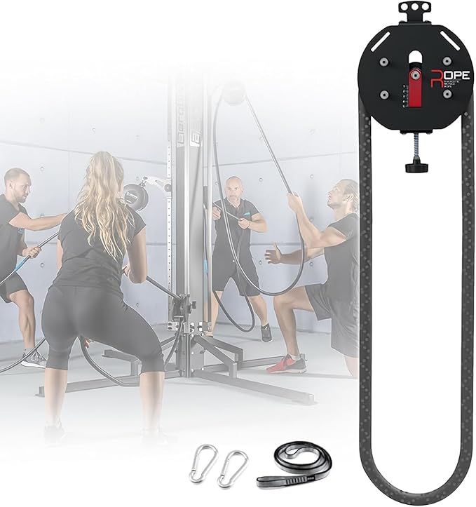 Endless Rope Trainer & Cable Pulley System for Home Gym - Adjustable Resistance Suspension Trainer with Premium Nylon Rope for Full-Body, Arm, Back, and Grip Exercise