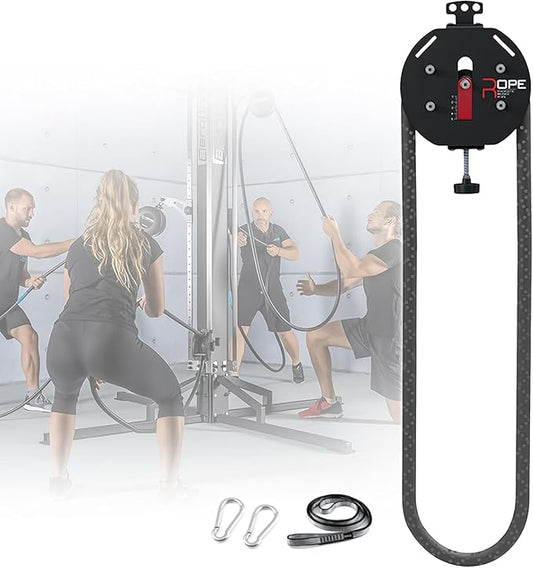 Endless Rope Trainer & Cable Pulley System for Home Gym - Adjustable Resistance Suspension Trainer with Premium Nylon Rope for Full-Body, Arm, Back, and Grip Exercise