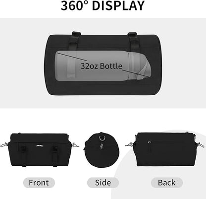 Small Gym Bag for Women Men, Mini Crossbody Travel Duffle Bag with Wet Compartment and Yoga Mat Strap, Compact Workout Bag for Sports Dance Swimming, Daily Commuting (Black)