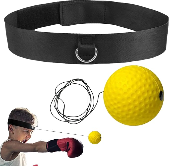 Reaction Balls Training Set - 3-Size Ball Pack, React Reflex Balls All Ages Headband, Free Cord, Child Boxing Training Headband ReactBall | Portable Fitness Reflex Ball for Home Gym Outdoor